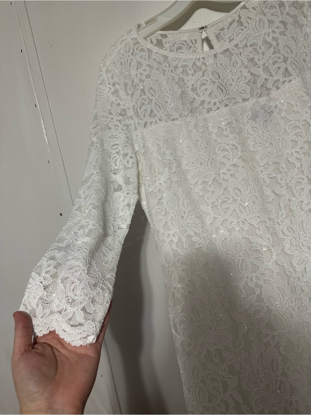 Onyx Nite White Lace Long Sleeve Bridal Gown - Picture 2 of 10
